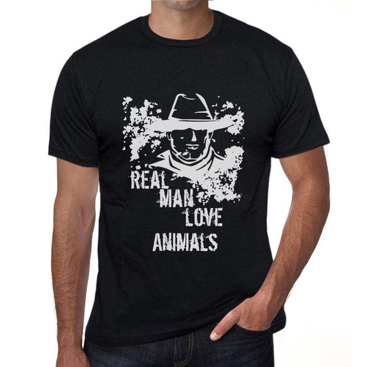 Animals Real Men Love Animals Mens T Shirt Black Birthday Gift 00538 - Black / Xs - Casual