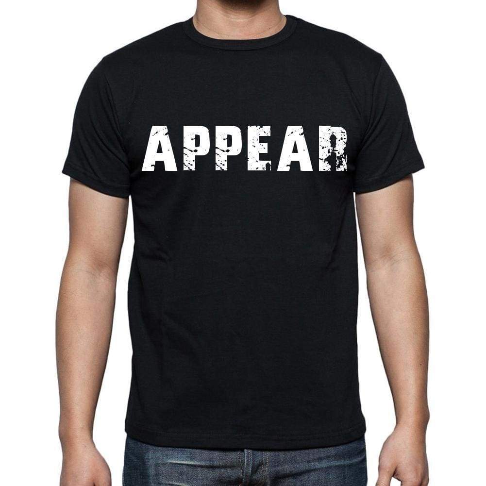 Appear White Letters Mens Short Sleeve Round Neck T-Shirt 00007