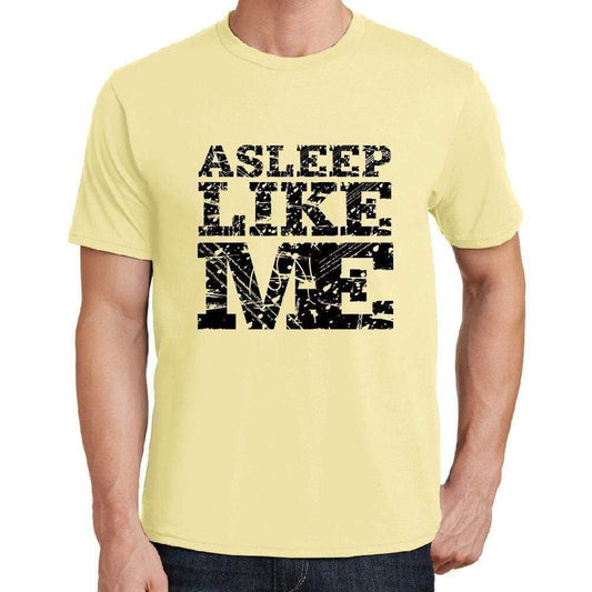 Asleep Like Me Yellow Mens Short Sleeve Round Neck T-Shirt 00294 - Yellow / S - Casual