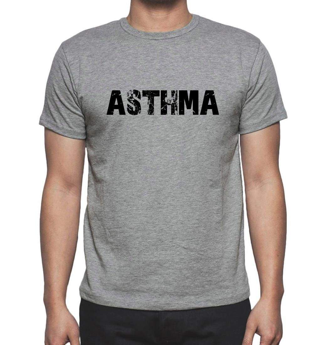 Asthma Grey Mens Short Sleeve Round Neck T-Shirt 00018 - Grey / S - Casual
