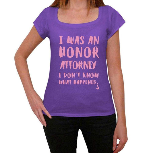 Attorney What Happened Purple Womens Short Sleeve Round Neck T-Shirt Gift T-Shirt 00321 - Purple / Xs - Casual