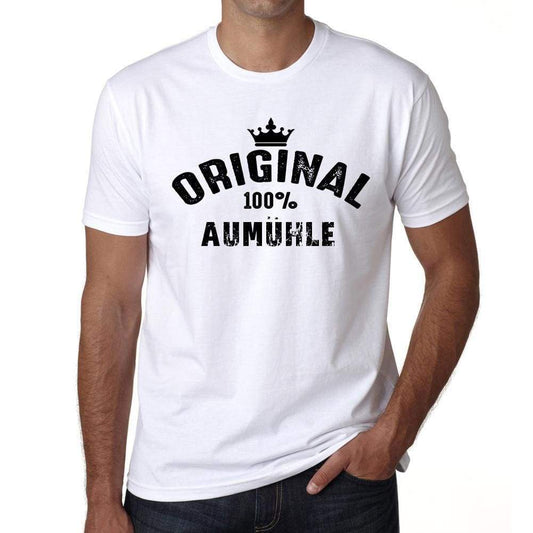 Aumühle 100% German City White Mens Short Sleeve Round Neck T-Shirt 00001 - Casual