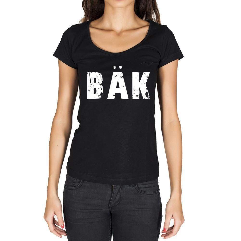 Bäk German Cities Black Womens Short Sleeve Round Neck T-Shirt 00002 - Casual