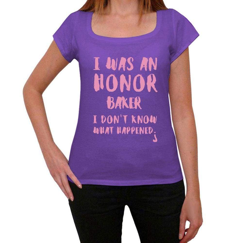 Baker What Happened Purple Womens Short Sleeve Round Neck T-Shirt Gift T-Shirt 00321 - Purple / Xs - Casual