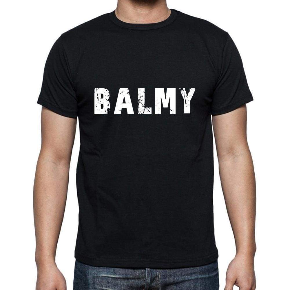 Balmy Mens Short Sleeve Round Neck T-Shirt 5 Letters Black Word 00006 - Casual
