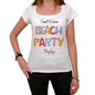 Bayleys Beach Party White Womens Short Sleeve Round Neck T-Shirt 00276 - White / Xs - Casual