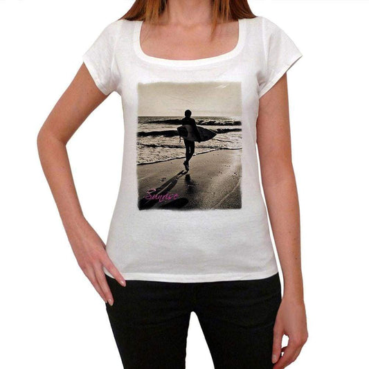 Beach Surfer Sunrise T-Shirt For Women Short Sleeve Cotton Tshirt Women T Shirt Gift - T-Shirt