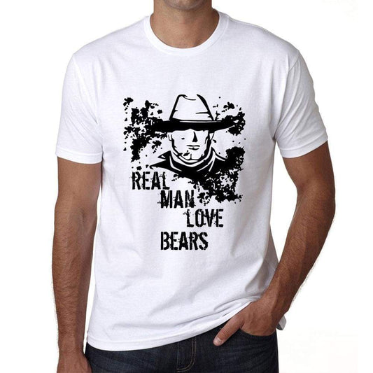 Bears Real Men Love Bears Mens T Shirt White Birthday Gift 00539 - White / Xs - Casual