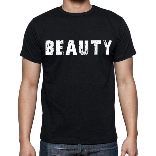 Beauty Mens Short Sleeve Round Neck T-Shirt Black T-Shirt En