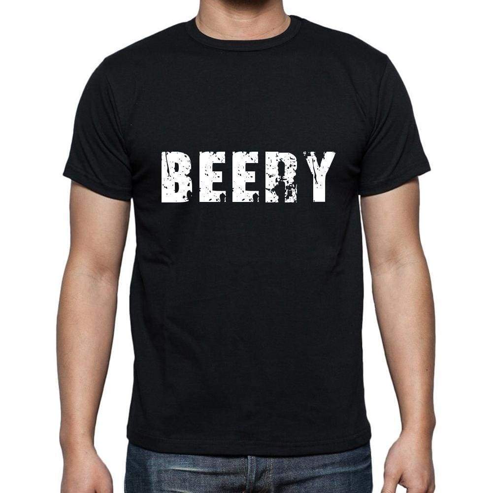 Beery Mens Short Sleeve Round Neck T-Shirt 5 Letters Black Word 00006 - Casual