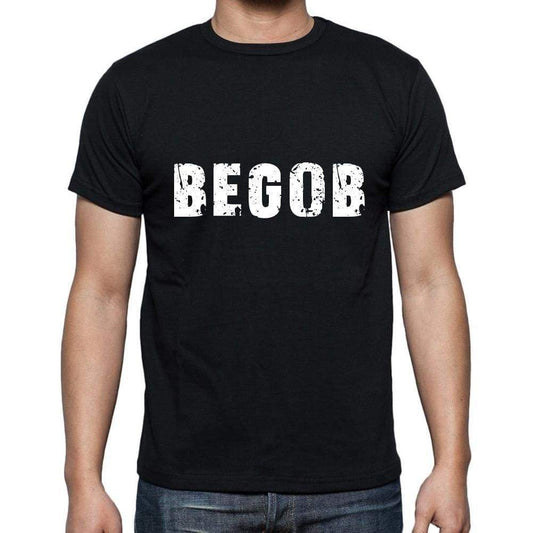 Begob Mens Short Sleeve Round Neck T-Shirt 5 Letters Black Word 00006 - Casual