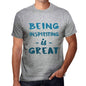 Being Inspiriting Is Great Mens T-Shirt Grey Birthday Gift 00376 - Grey / S - Casual
