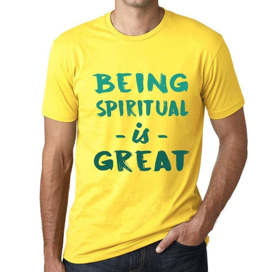 Being Spiritual Is Great Mens T-Shirt Yellow Birthday Gift 00378 - Yellow / Xs - Casual