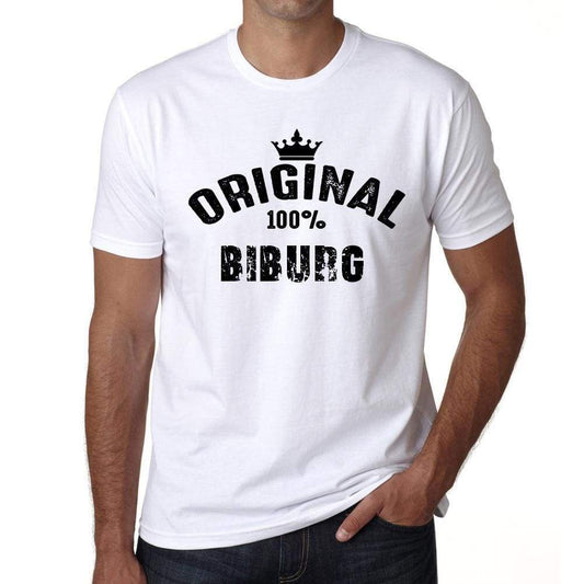 Biburg 100% German City White Mens Short Sleeve Round Neck T-Shirt 00001 - Casual