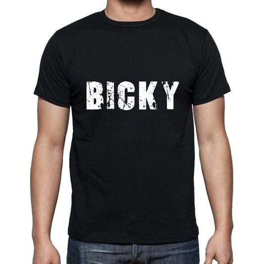 Bicky Mens Short Sleeve Round Neck T-Shirt 5 Letters Black Word 00006 - Casual