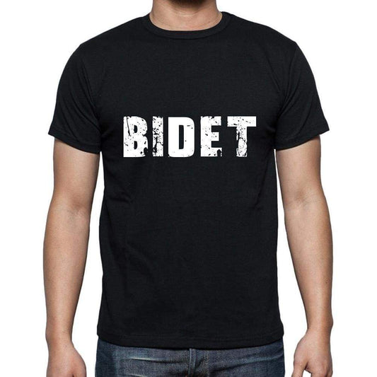 Bidet Mens Short Sleeve Round Neck T-Shirt 5 Letters Black Word 00006 - Casual