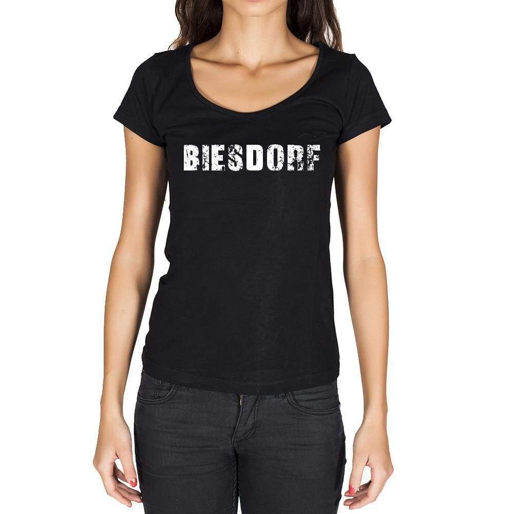 Biesdorf German Cities Black Womens Short Sleeve Round Neck T-Shirt 00002 - Casual