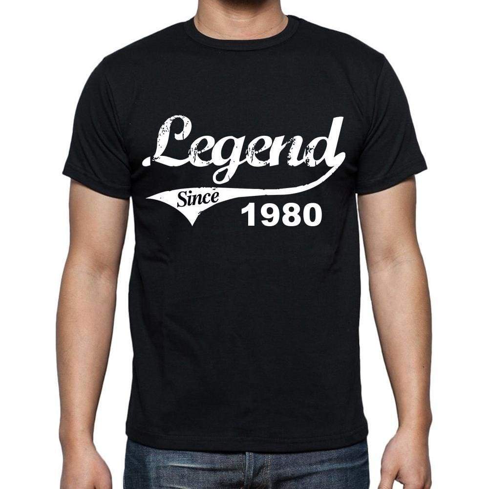 Birthday Gifts For Him 1980 T Shirts Men Vintage Black T-Shirt Rounded Neck Mens T-Shirt - T-Shirt