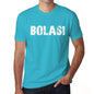 Bolasi Mens Short Sleeve Round Neck T-Shirt - Blue / S - Casual