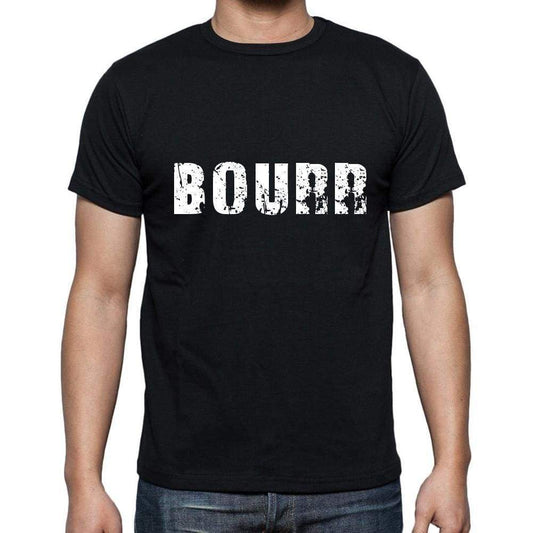Bourr Mens Short Sleeve Round Neck T-Shirt 5 Letters Black Word 00006 - Casual