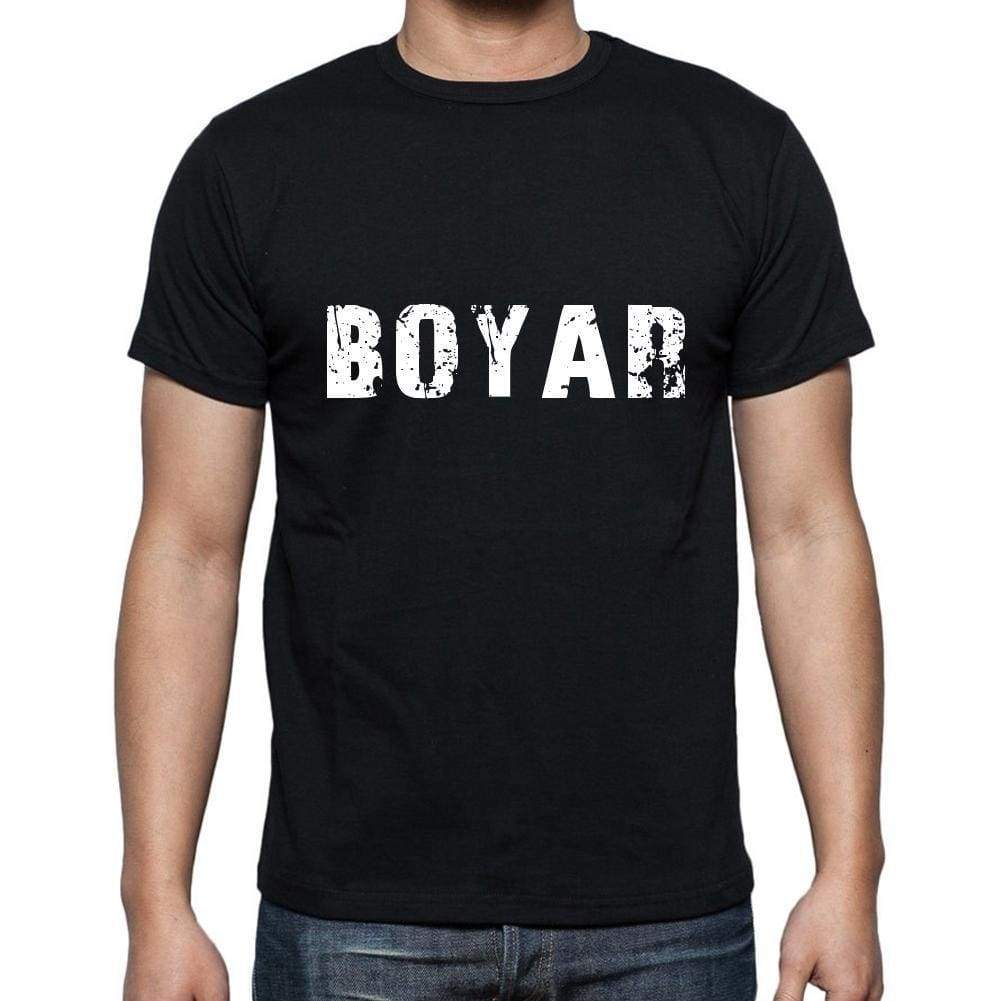 Boyar Mens Short Sleeve Round Neck T-Shirt 5 Letters Black Word 00006 - Casual