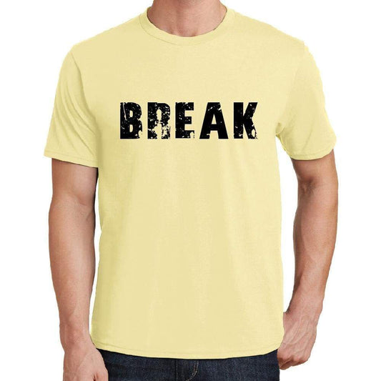 Break Mens Short Sleeve Round Neck T-Shirt 00043 - Yellow / S - Casual