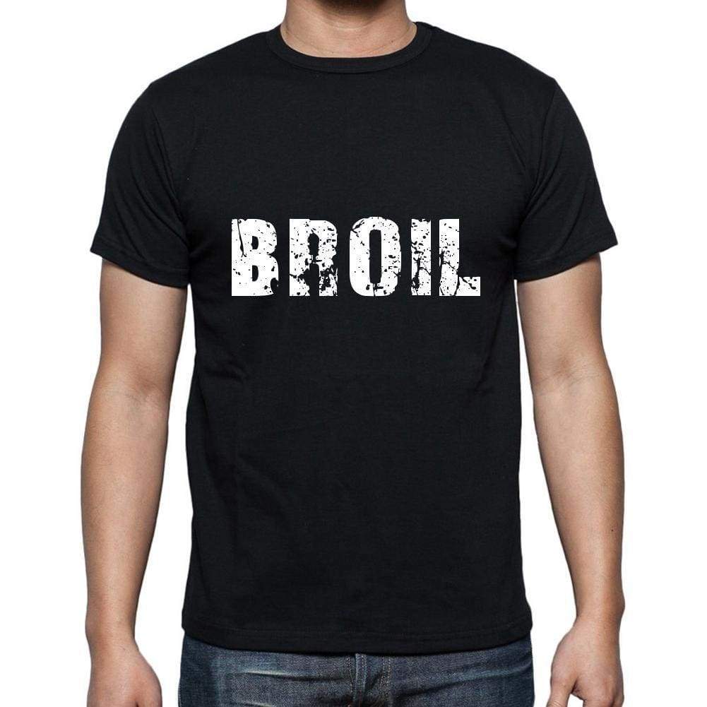 Broil Mens Short Sleeve Round Neck T-Shirt 5 Letters Black Word 00006 - Casual