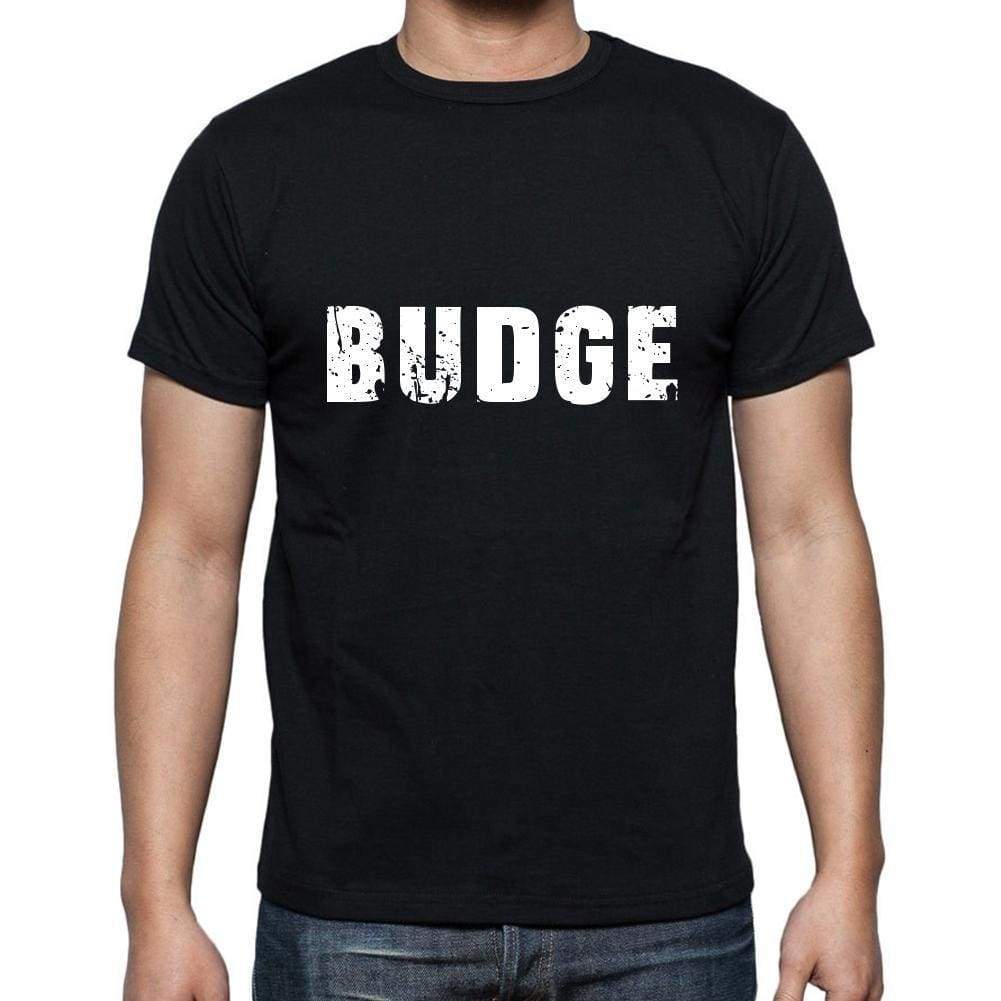 Budge Mens Short Sleeve Round Neck T-Shirt 5 Letters Black Word 00006 - Casual