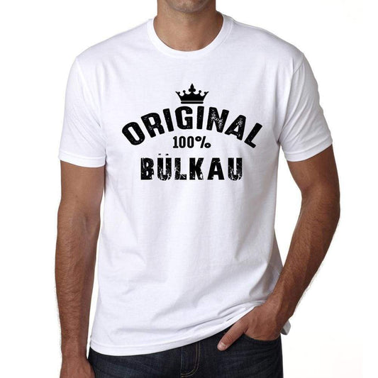 Bülkau 100% German City White Mens Short Sleeve Round Neck T-Shirt 00001 - Casual