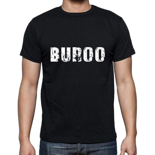 Buroo Mens Short Sleeve Round Neck T-Shirt 5 Letters Black Word 00006 - Casual