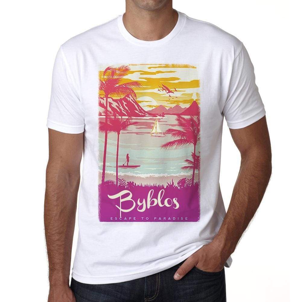 Byblos Escape To Paradise White Mens Short Sleeve Round Neck T-Shirt 00281 - White / S - Casual