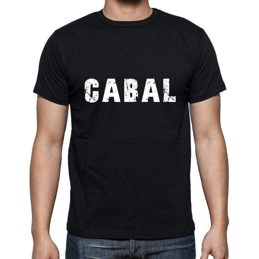 Cabal Mens Short Sleeve Round Neck T-Shirt 5 Letters Black Word 00006 - Casual