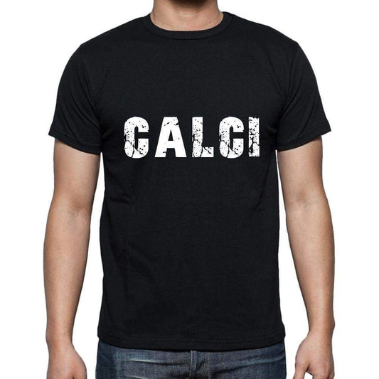 Calci Mens Short Sleeve Round Neck T-Shirt 5 Letters Black Word 00006 - Casual