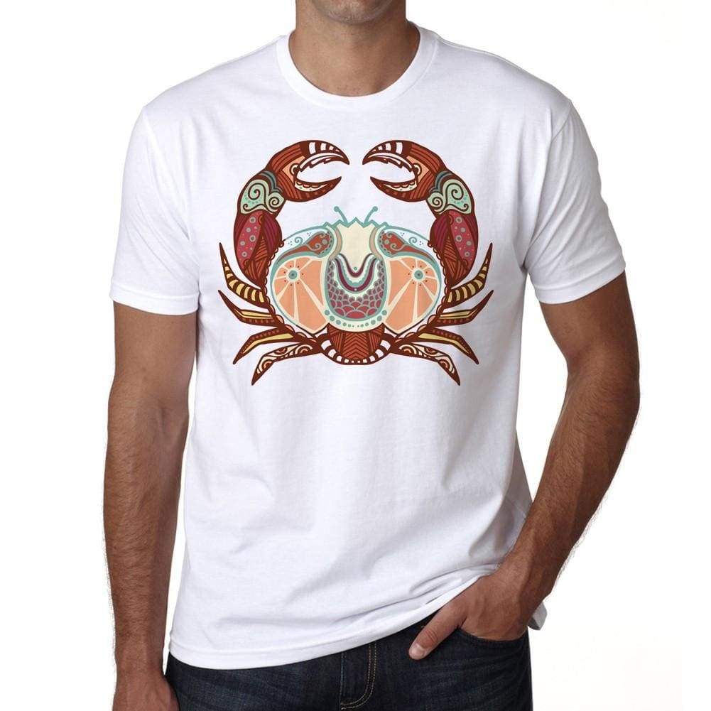 Cancer Zodiac Sign Mens White Tee 100% Cotton 00213