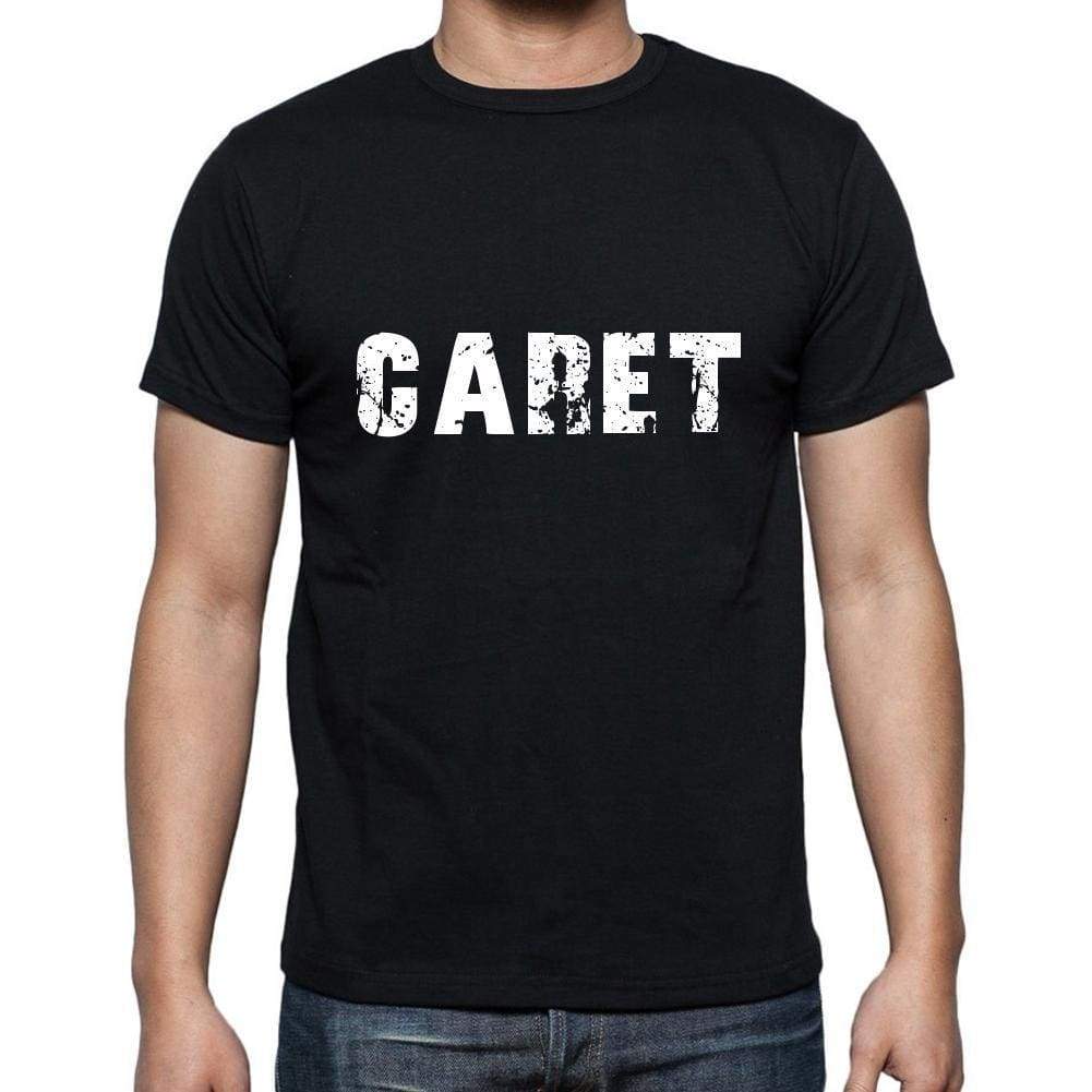 Caret Mens Short Sleeve Round Neck T-Shirt 5 Letters Black Word 00006 - Casual