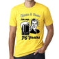 Cheers And Beers For My 76 Years Mens T-Shirt Yellow 76Th Birthday Gift 00418 - Yellow / Xs - Casual