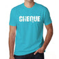 Cheque Mens Short Sleeve Round Neck T-Shirt - Blue / S - Casual