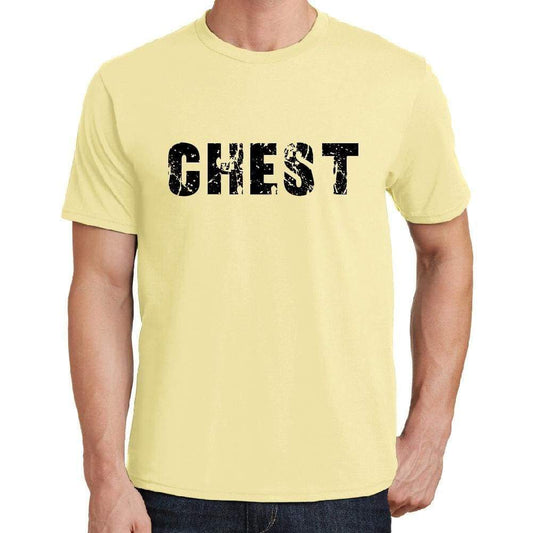 Chest Mens Short Sleeve Round Neck T-Shirt 00043 - Yellow / S - Casual