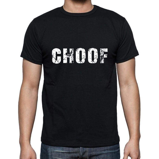 Choof Mens Short Sleeve Round Neck T-Shirt 5 Letters Black Word 00006 - Casual