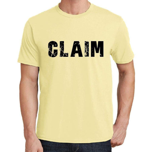 Claim Mens Short Sleeve Round Neck T-Shirt 00043 - Yellow / S - Casual