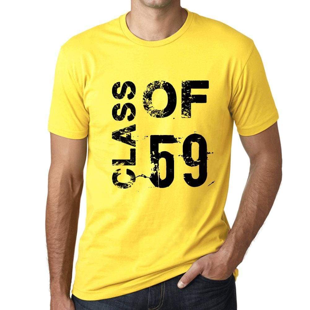 Class Of 59 Grunge Mens T-Shirt Yellow Birthday Gift 00484 - Yellow / Xs - Casual