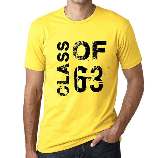 Class Of 63 Grunge Mens T-Shirt Yellow Birthday Gift 00484 - Yellow / Xs - Casual