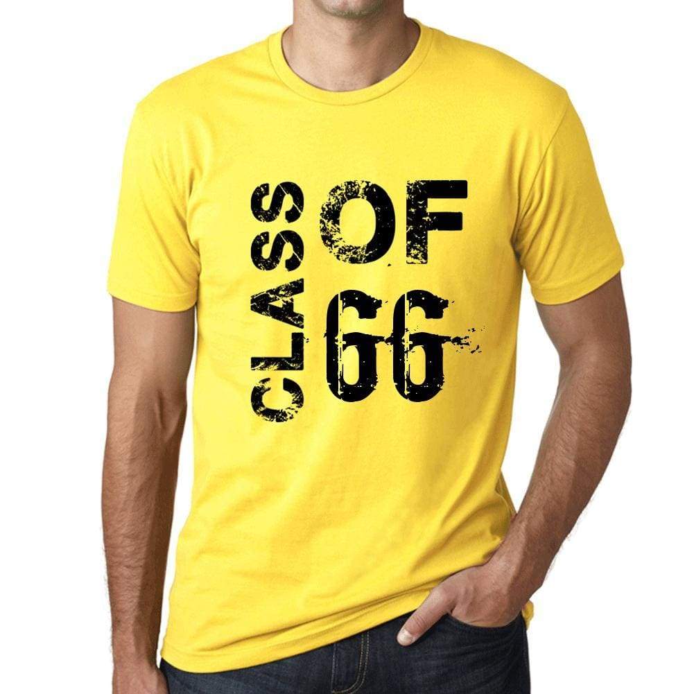 Class Of 66 Grunge Mens T-Shirt Yellow Birthday Gift 00484 - Yellow / Xs - Casual