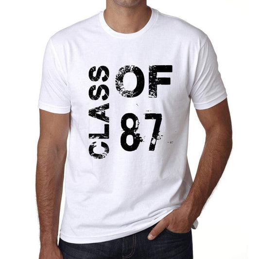 Class Of 87 Mens T-Shirt White Birthday Gift 00437 - White / Xs - Casual