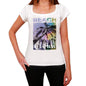 Clifton Beach Name Palm White Womens Short Sleeve Round Neck T-Shirt 00287 - White / Xs - Casual