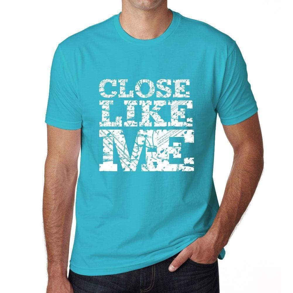 Close Like Me Blue Mens Short Sleeve Round Neck T-Shirt 00286 - Blue / S - Casual