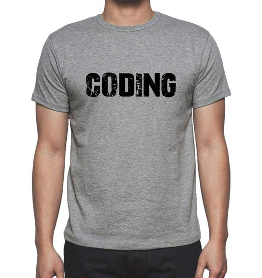 Coding Grey Mens Short Sleeve Round Neck T-Shirt 00018 - Grey / S - Casual