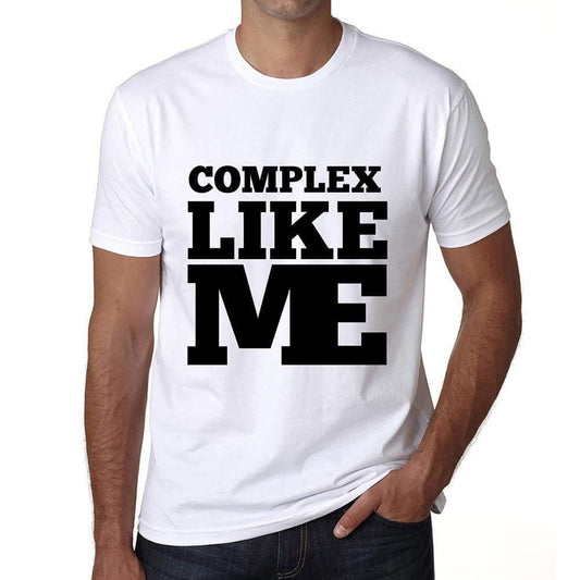 Complex Like Me White Mens Short Sleeve Round Neck T-Shirt 00051 - White / S - Casual