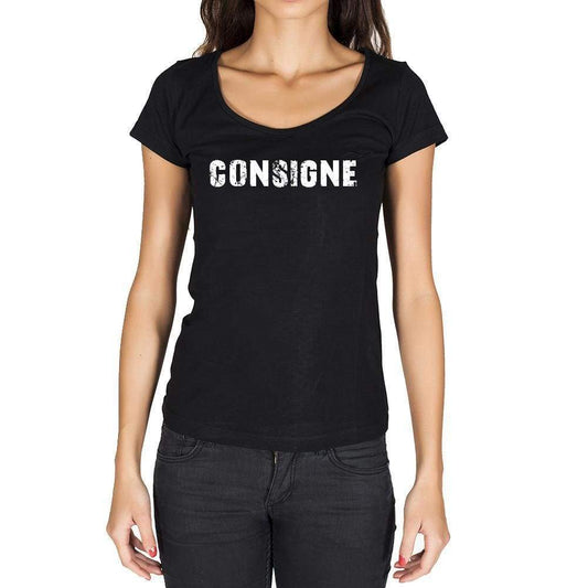 Consigne French Dictionary Womens Short Sleeve Round Neck T-Shirt 00010 - Casual