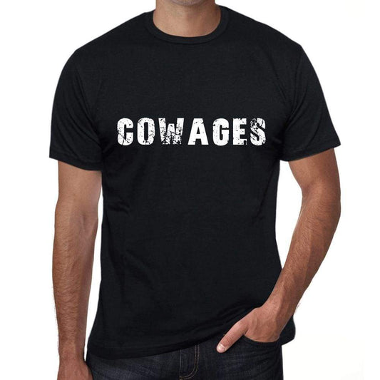 Cowages Mens Vintage T Shirt Black Birthday Gift 00555 - Black / Xs - Casual